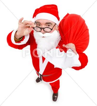 Santa claus with full bag Stock Photos