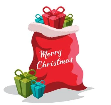 Santa claus gift bag vector Stock Illustration