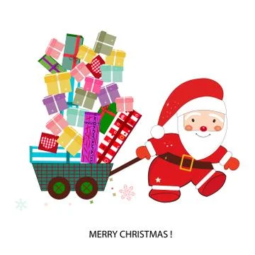 Santa claus with gift box Stock Illustration
