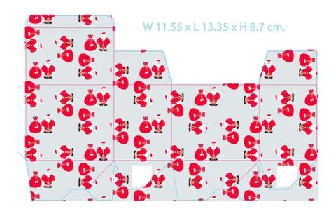 Santa Claus Gift Box Pattern Stock Illustration