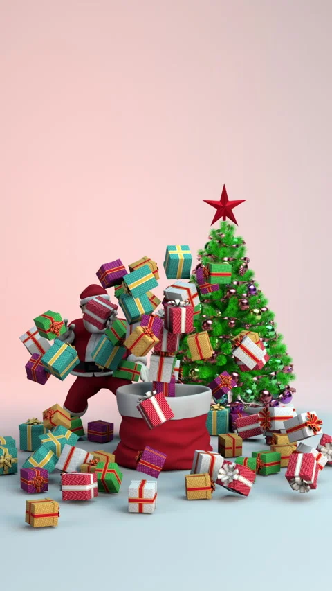 Santa Claus Gift Boxes Magic Stock Footage 293054657
