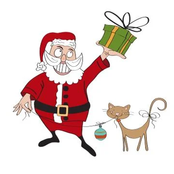 Santa claus with gift Stock Illustration