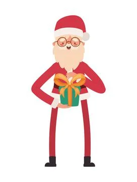 Santa claus with a gift Stock Illustration