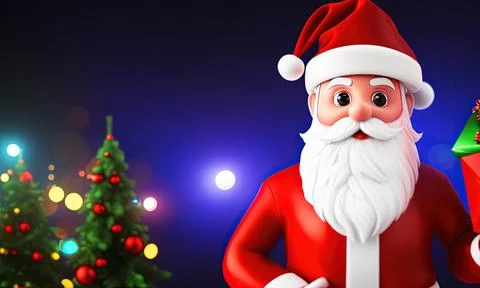 Santa claus with gift Stock Illustration