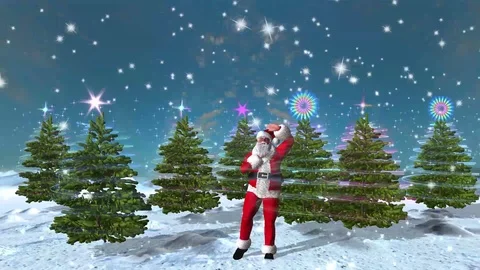 Santa Claus greets Stock Footage 118649579