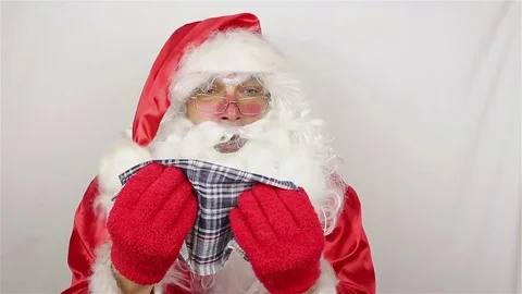 Santa Claus has caught a cold and sneezes Stock-Footage 80391549