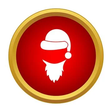 Santa claus hat and beard icon for christmas Stock Illustration