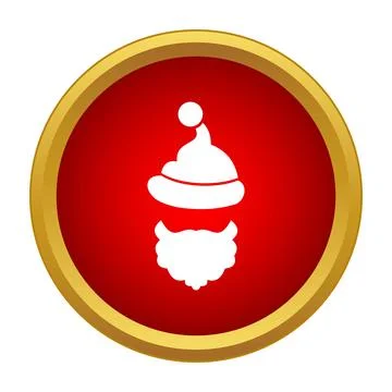 Santa claus hat and beard icon christmas symbol Stock Illustration