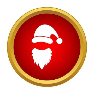 Santa claus hat and beard icon representing christmas Stock Illustration