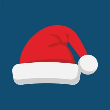 Santa Claus hat flat style icon. Vector illustration. Stock Illustration