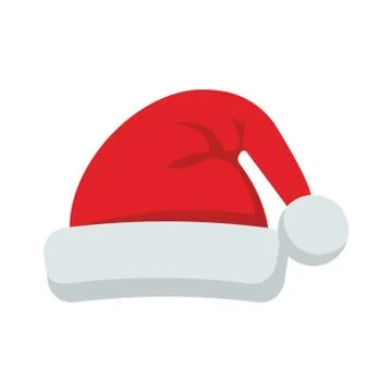 Santa Claus hat flat style icon. Vector illustration. Stock Illustration
