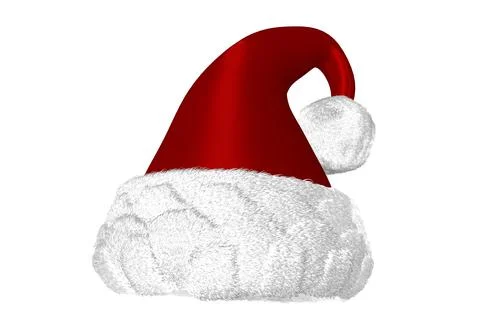 Santa Claus hat isolated on white background, 3d rendering Stock Illustration