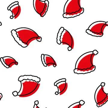 Santa Claus hat seamless pattern 库存插图