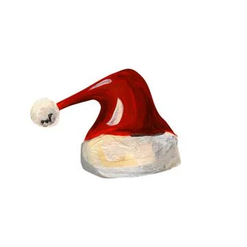 Santa Claus hat, side view. Stock Illustration