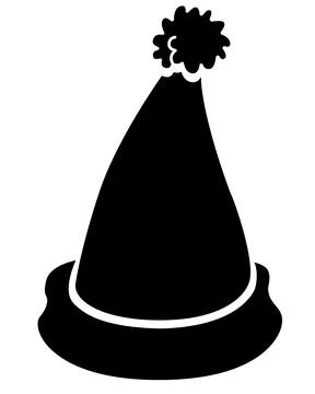 Santa Claus hat - vector silhouette for a logo, pictogram, or stencil. Santa hat Иллюстрация