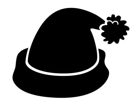 Santa Claus hat - vector silhouette for a logo, pictogram, or stencil. Santa hat 库存插图