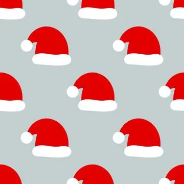 Santa Claus hats seamless pattern. Vector illustration. Stock Illustration