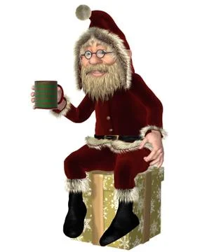 Santa Claus Having a Tea Break Illustrazione stock