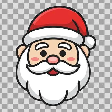 Santa Claus head in flat style—vector illustration. Stock Illustration