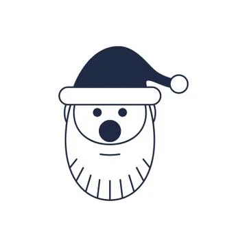 Santa claus head isolated vector icon Stock Illustration