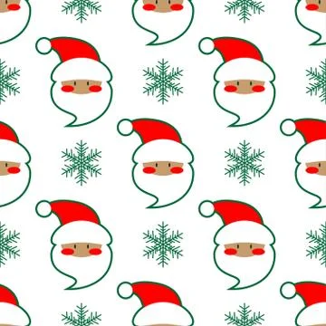 Santa Claus head seamless pattern Stock Illustration