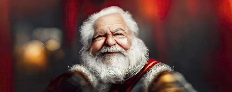 Santa Claus in his house smiling and friendly. AI generated illustration with Stock Illustration