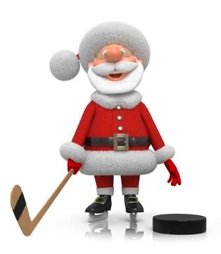 Santa Claus hockey player Stock Illustration