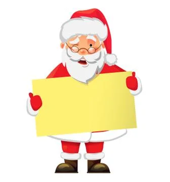 Santa Claus holding banner Stock Illustration