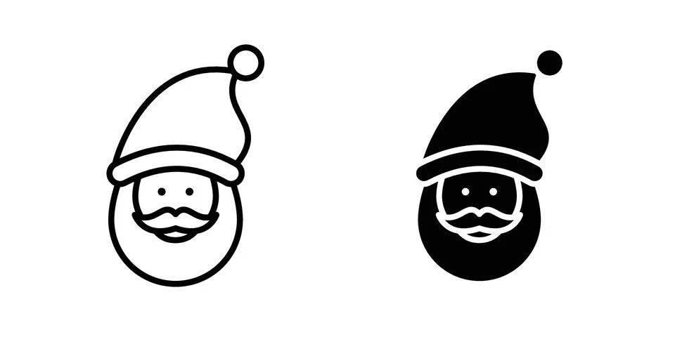 Santa Claus icon for design projects and web UI Stock Illustration