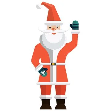 Santa Claus icon, flat vector isolated illustration. Christmas and New Year Stock Illustration