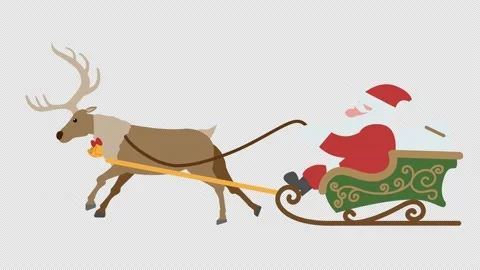 Santa Claus Illustration Loop Animation  :Presenting Presents Stock Footage 166206743