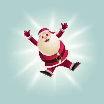 Santa Claus jumping Stock Illustration