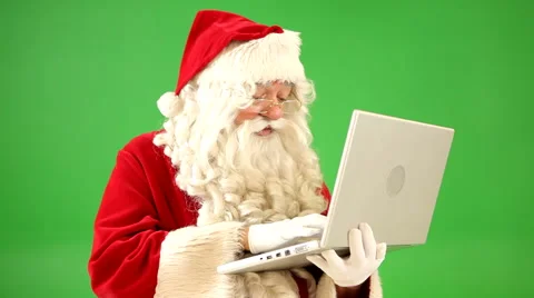 Santa Claus with laptop computer Video stock 62279005