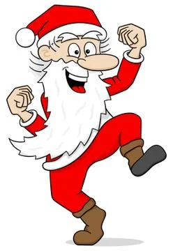 Santa claus leaping for joy Stock Illustration