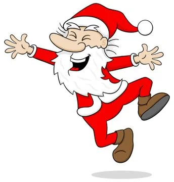 Santa claus leaping for joy Stock Illustration