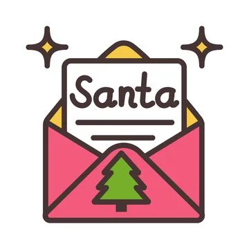 Santa Claus letter vector icon Stock Illustration