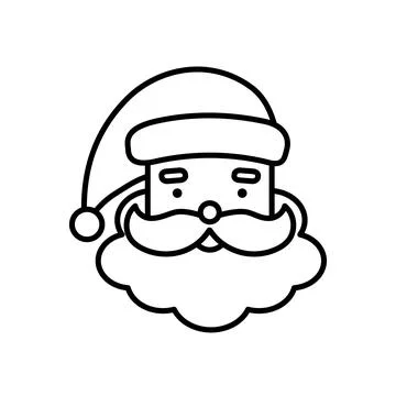 Santa Claus line icon vector isolated on white background. Stock Illustration