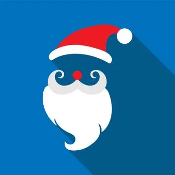 Santa Claus. long shadow, flat design. Stock Illustration