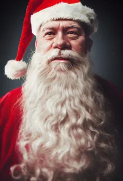 Santa Claus looking into the camera Stock Illustration