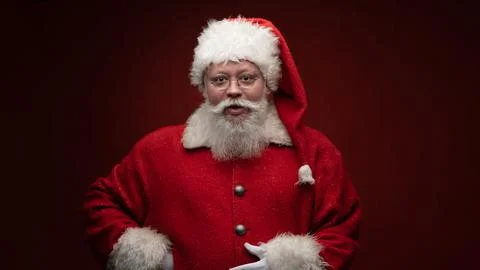 Santa Claus looking into the camera Stock Photos