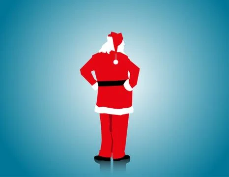 Santa claus looking a wall Stock Illustration
