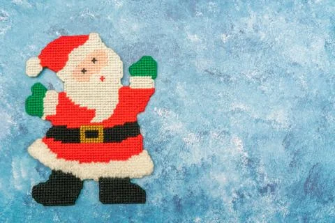 Santa Claus made with wool, Merry Christmas. Stock Photos