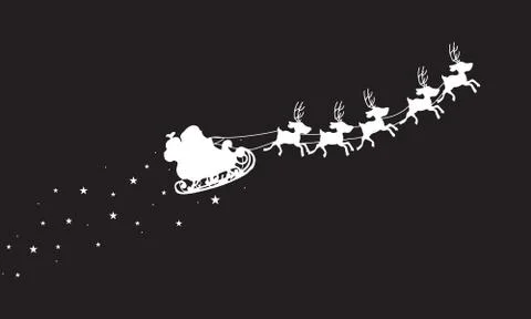 Santa claus in magic flight Stock Illustration