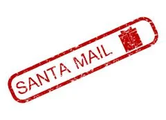 Ballpoint pen Santa mail stamps vector set Illustration #96099516