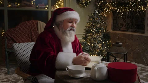 Santa Claus Is Making Notes Stock Footage 213890569