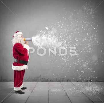 Santa claus with megaphone Stock Photos