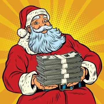 Santa Claus with money Stock Illustration