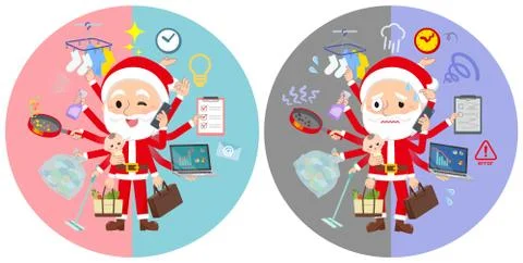 Santa claus mulch task switch Illustrazione stock