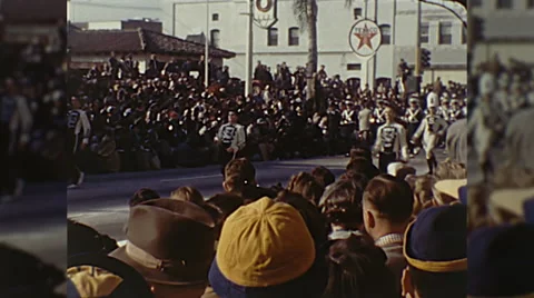Santa Claus North Pole Float Rose Parade Pasadena Vintage Film Home Movie  Stock Footage 68941884