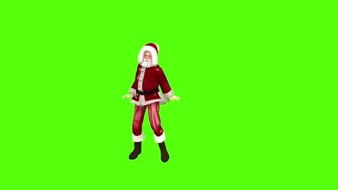 Santa Claus Para Para Dance Green Screen Animation Seamless Loop Stock Footage 296059853